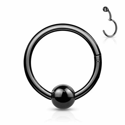 Septum Clicker Rook Daith Tragus Ear Hinged Hoop with Fixed Ball 16ga Sold Each