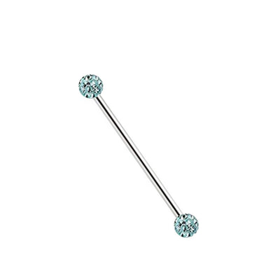 Industrial Barbell 14GA with Epoxy Coated Ferido Balls (Sold Individually)