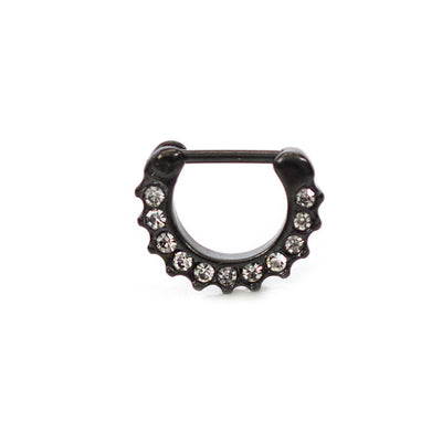 Septum Clicker Ring with multiple Cz Gems 16g Cartilage Septum Tragus Rook