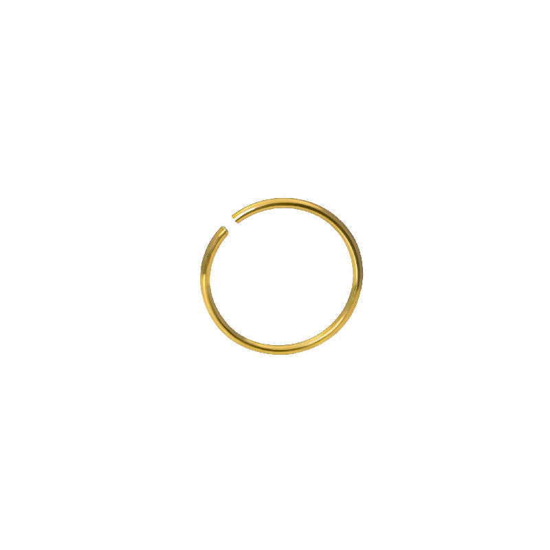 Solid 14K Gold 20G Nose Ring Hoop Seamless Piercing Jewelry 8MM