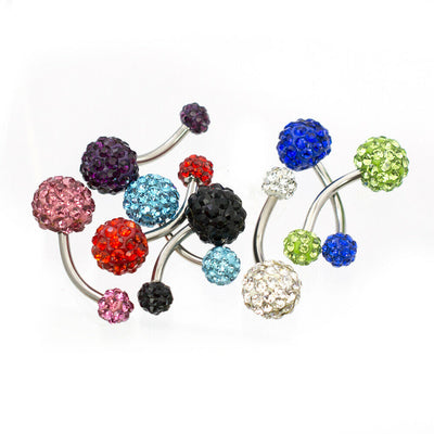 Belly Button Rings with Assorted Color Ferido Balls Pack of 8 No Duplicates 14 G