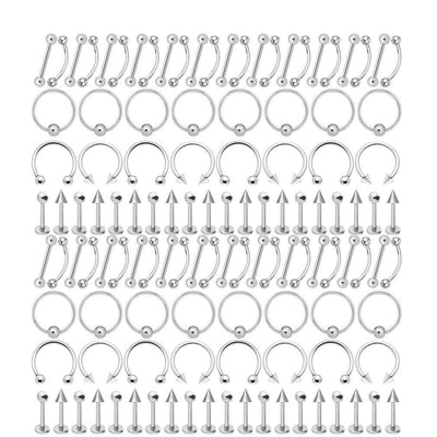 Professional 150pcs Piercing Kit Starter Lot Belly Lip Nose Rings Nipple Barbell