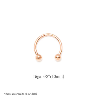 Rose Gold I.P. Coated 16G Body Piercing Jewelry - Lip, Eyebrow, Labret, Nipple