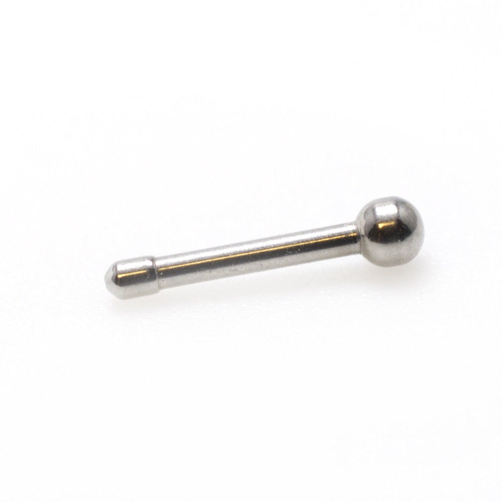 Nose Ring Bone 18G Straight Barbell 316L Surgical Steel Round Ball Stud End 6mm