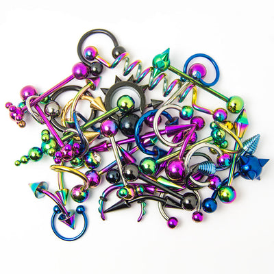 Wholesale Body Jewelry - 30 Mixed IP  Titanium - Lip, Ear, Nipple, Tongue, Nose