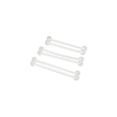 Clear Invisible Flexible Industrial BioFlex Retainers 14g Packof 6 Mixed Lengths