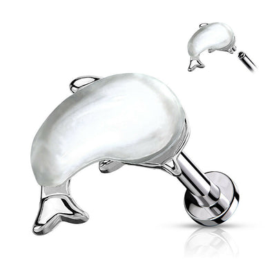 Flat Back Studsfor Labret Monroe Cartilage Whale design