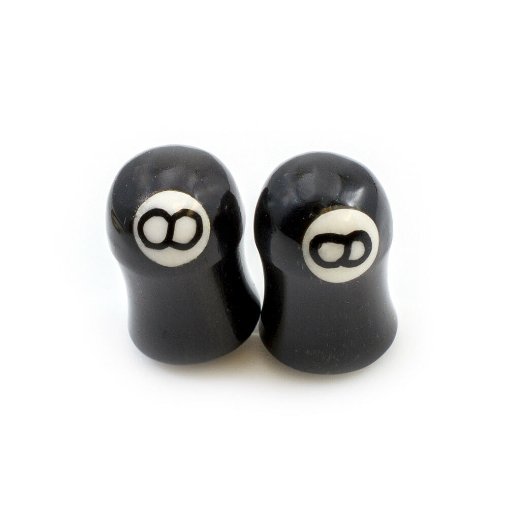Pair of Ear Plugs made of Organic Horn Bone with Ball 8 Design