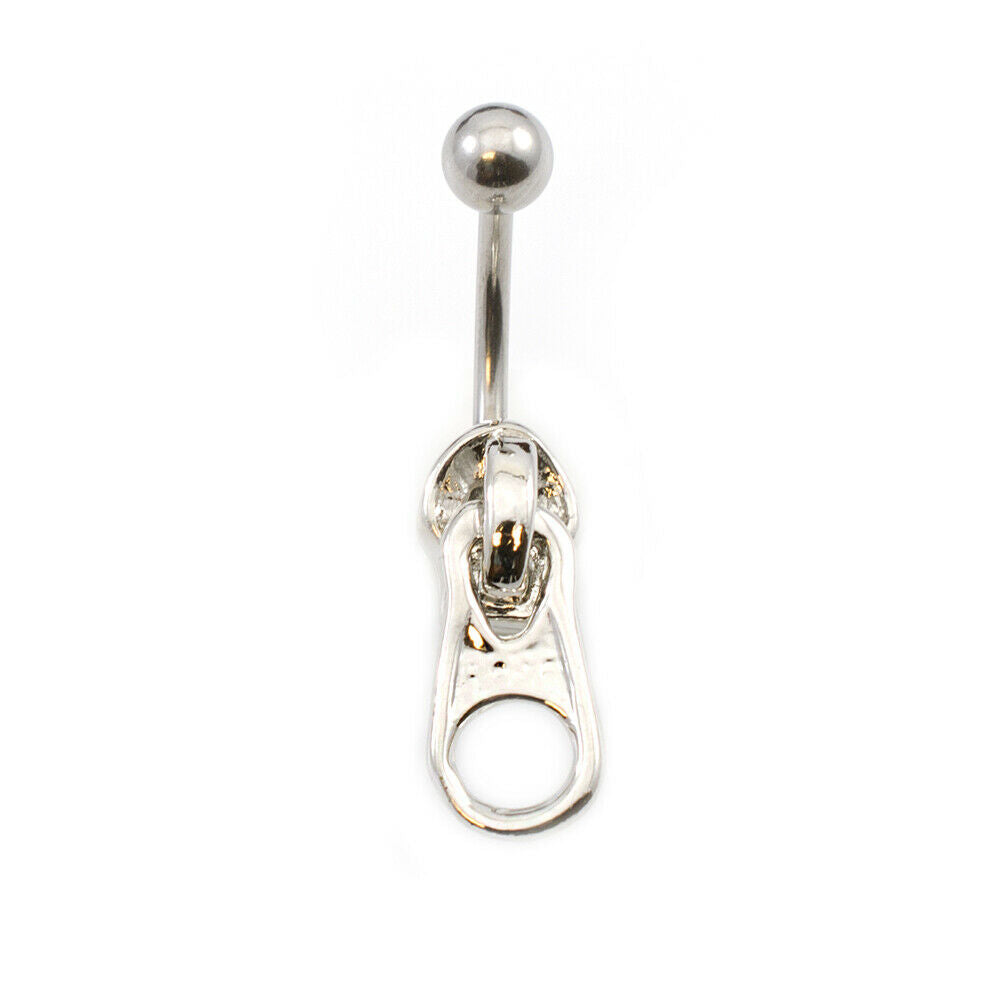Navel Ring with Zipper Design 14g