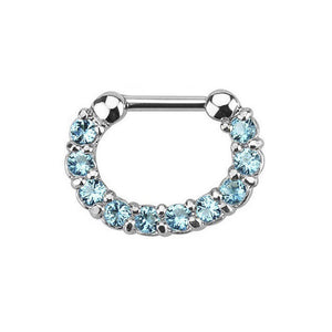 10-Pcs Septum Piercing Kit - Horseshoe Circular, Septum, Needle, Forceps, Gloves