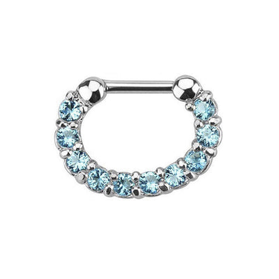 10-Pcs Septum Piercing Kit - Horseshoe Circular, Septum, Needle, Forceps, Gloves