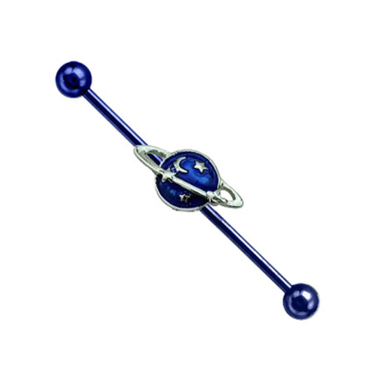 Industrial Barbell Anodized with NASA-Inspired Night Sky with Star Design