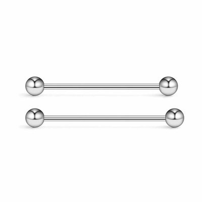 Set of 2 Surgical steel 14G industrial Barbells