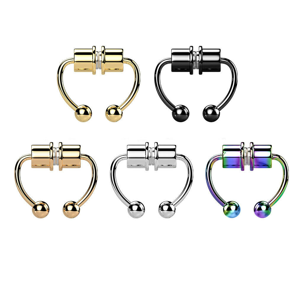 Faux Magnetic Septum Nose Ring Horseshoe Stainless Steel Non-Pierced