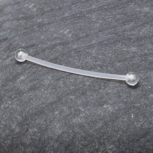 Industrial Barbell Clear Retainer Bioflex Ear Piercing Bar Jewelry 14G 38mm 1.5"