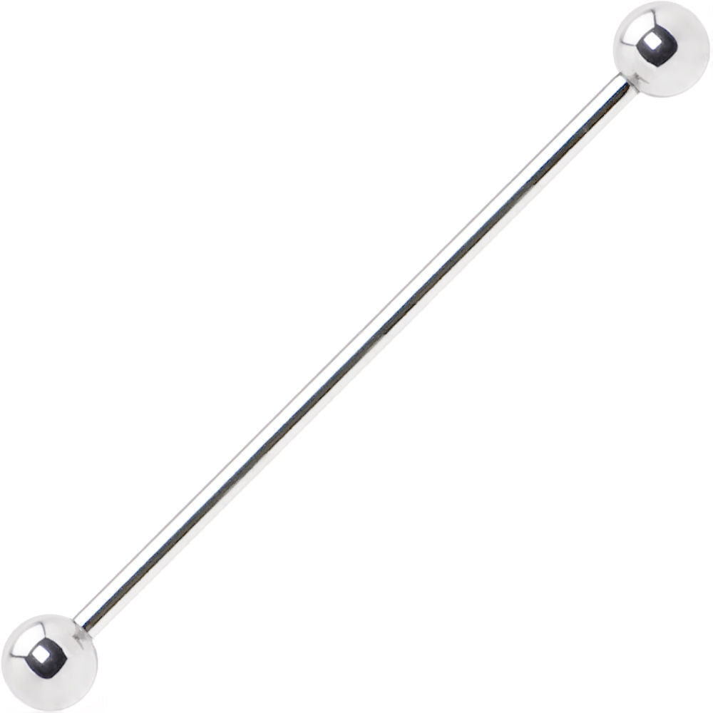 Surgical Steel Industrial Piercing Barbell 14G Cartilage with 5mm Bead Ball Ends