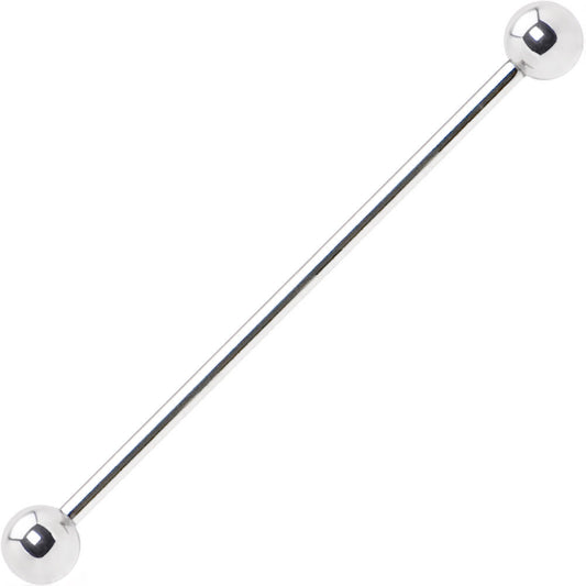 Surgical Steel Industrial Piercing Barbell 14G Cartilage with 5mm Bead Ball Ends