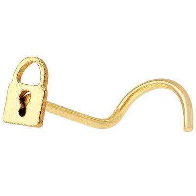 Nose Ring Screw with Lock Design 20 Gauge Surgical Steel