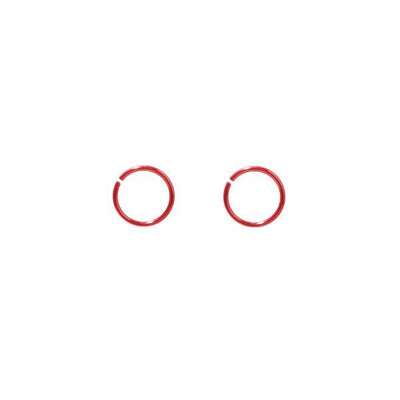 Pair of Red Hoops Seamless rings for cartilage, Nose and lips 18G 5/16 8MM