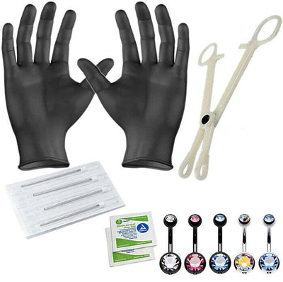 Professional Piercing Kit Multicolor Steel 14G Body Piercing Set 13 Pcs