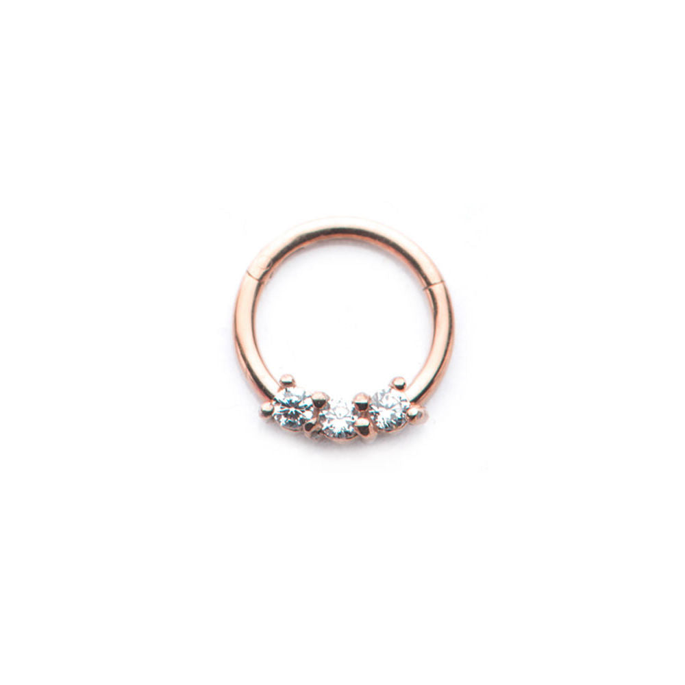 Hinged Hoop Rings 16GA with Clear CZ Gems- Sold Separately