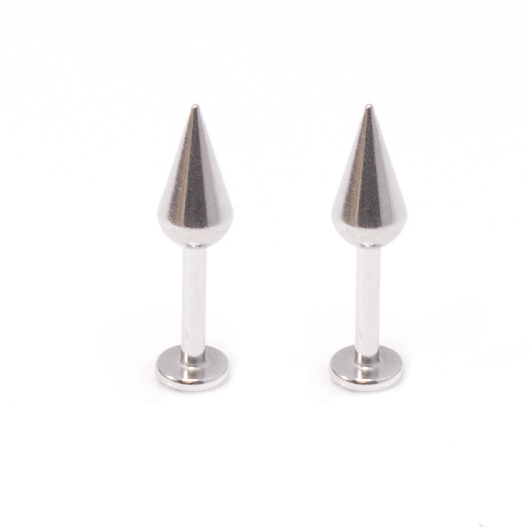 Pair of  Labret Monroe Jewelry Spike Design 14G 3/8" 10mm