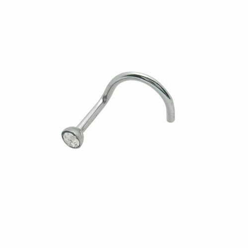 Surgical Steel Nose Screw with Clear CZ Gem