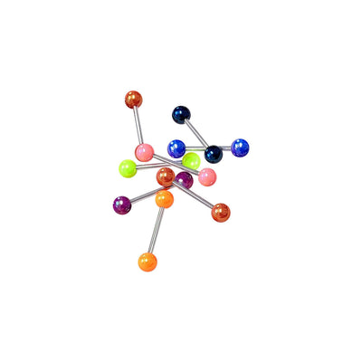 5 Pack of Metallic Pearlescent Acrylic Tongue Nipple Rings 14 Gauge