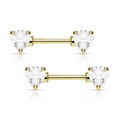 Pack of 3 Pairs of Assorted Designed Nipple Piercing Jewelry 14g- Gift Box