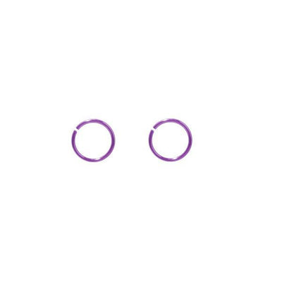 Pair of Purple Hoops Seamless rings for cartilage, Nose and lips 18G 5/16 6MM