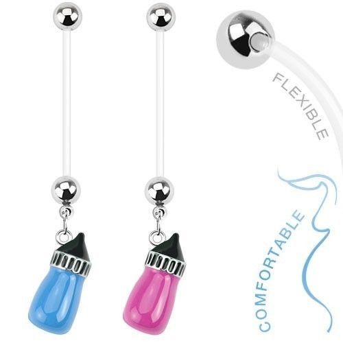 Maternity Dangle Baby Bottle Belly Ring Boy Girl