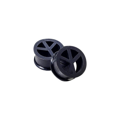 Pair of UV Glow Silicone Peace Sign Ear Plugs Tunnels Gauges