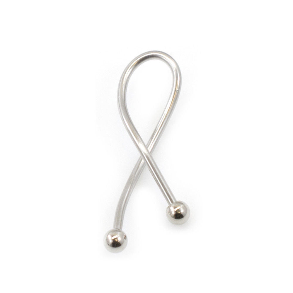 Twist Ring Barbell with Spike or Ball End Design 14G