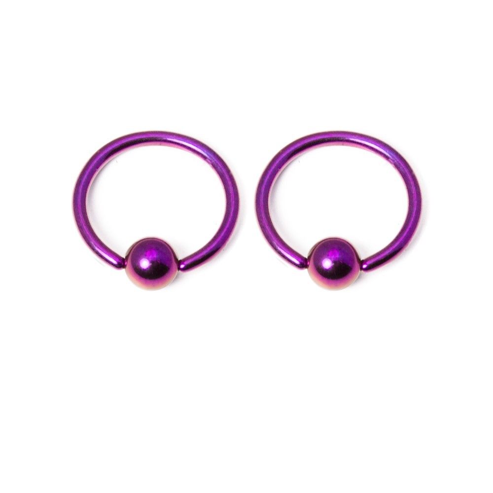 Anodized Titanium 16G Captive Bead Ring - Sold in pairs
