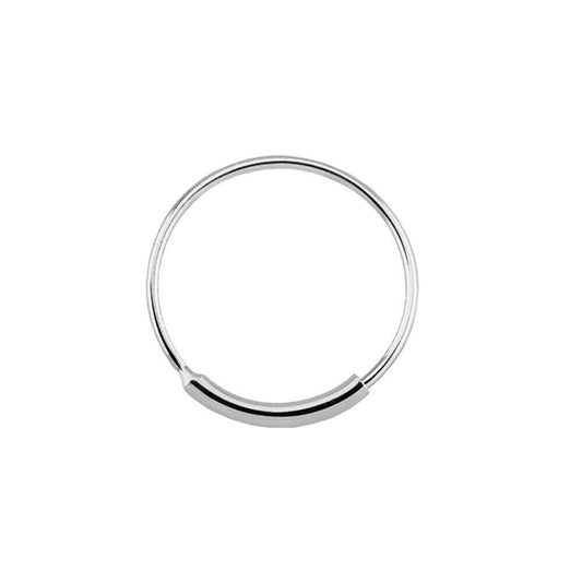 Nose hoop ring with sleeve endless white gold
