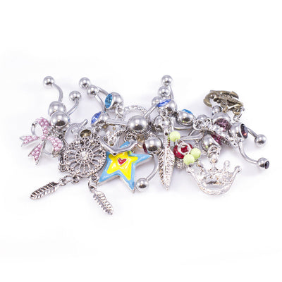 Wholesale lot 10 Fancy Dangle Belly Button Rings 14G