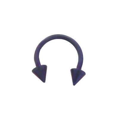 Purple Titanium 14G Circular Barbell Horseshoe Ring with 6mm Spike Ends