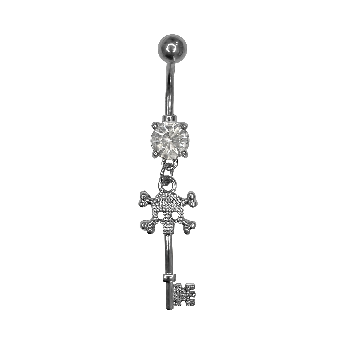 Belly Button Ring Naval piercing Surgical Steel Dangle skull key design