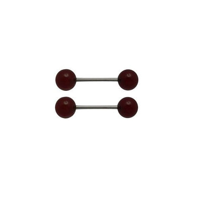 Nipple Barbell with Carnelian Semi Precious Stone - Sold in Pairs