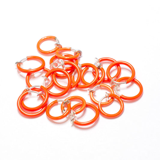 Non-piercing Orange Fake Hoops Anodized Finish 20 Pieces