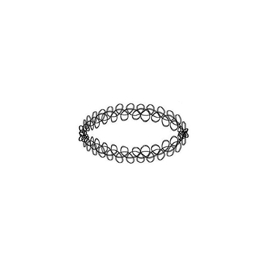 Double Chained Design Velvet Choker Necklace