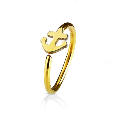 Nose & Cartilage 20G Hoop Ring Anchor Charm Anodized Surgical Steel