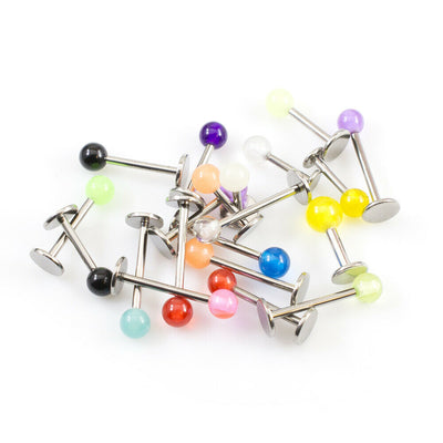Labret Monroe Value package of 20 (14g and 16g) variable Lengths with Full color