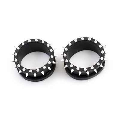 Pair of Silicone Tunnels / Plugs with multiple Spikes Double Flared