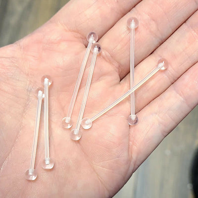 Clear Invisible Flexible Industrial BioFlex Retainers 14g Packof 6 Mixed Lengths