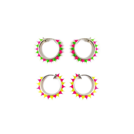4-pack Non-piercing Hoops with Multi-color Silicone Tips - Perfect for All Ages