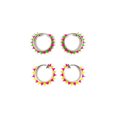 4-pack Non-piercing Hoops with Multi-color Silicone Tips - Perfect for All Ages