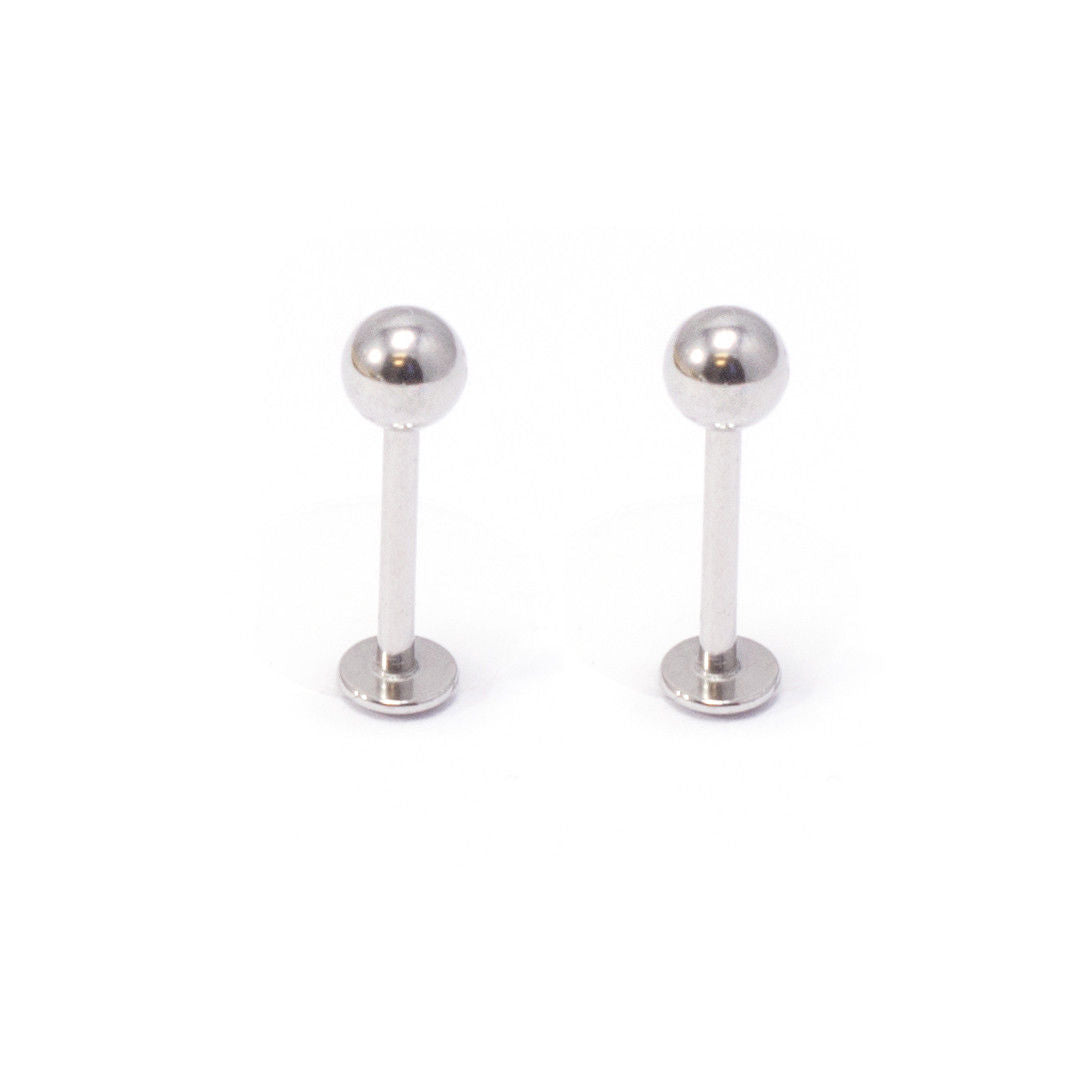 Pair of Labret Monroe Jewelry Ball Design 16G 3/8" 10mm
