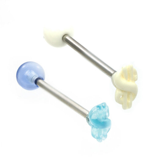 Tongue Barbells Pair with Dollar Sign top 14g