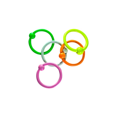 Pack of 5 Neon Enamel Coated CBR Captive Bead Rings Eyebrow Cartilage 14g 10mm
